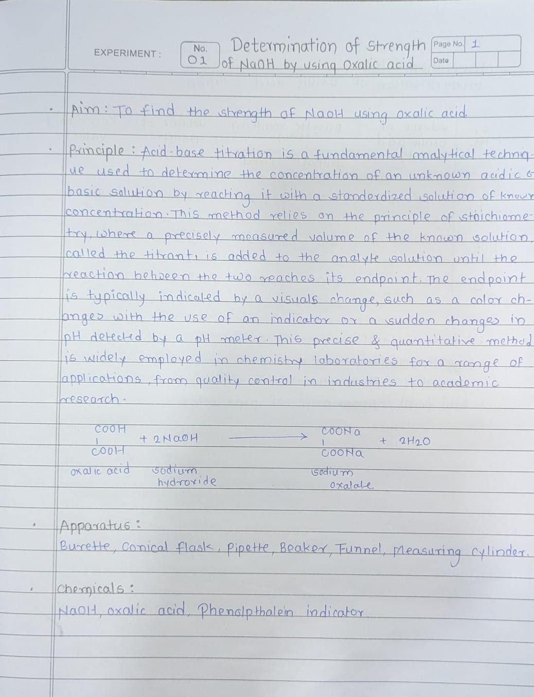 Chemistry Lab Records